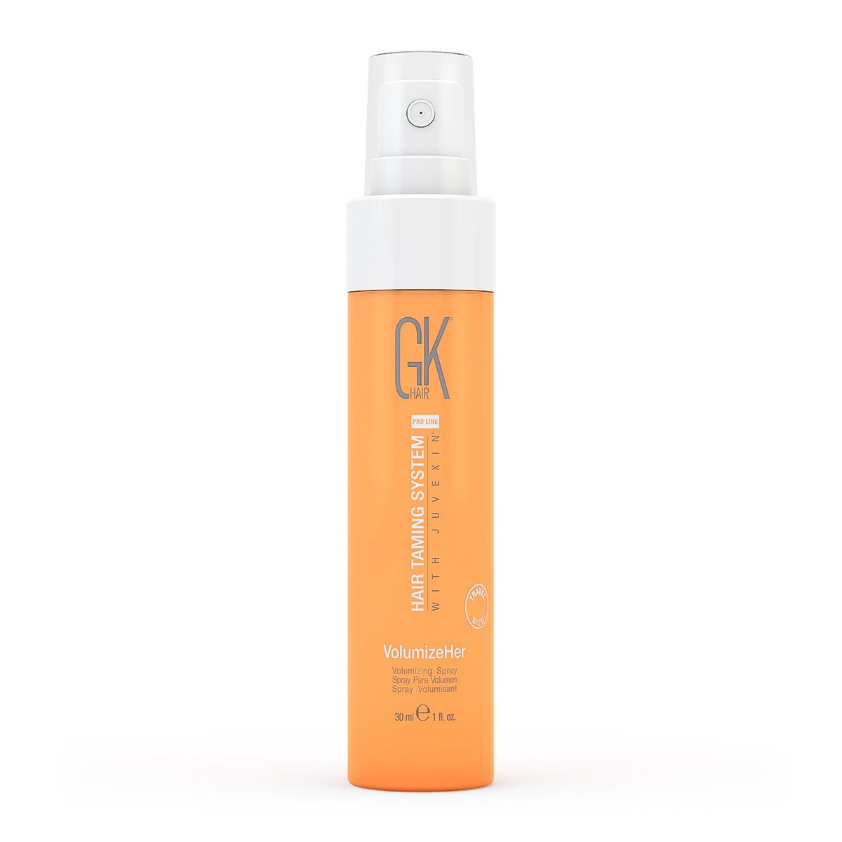 VolumizeHer Spray creates weightless hair volume weightless volume and frizz free thick hair VolumizeHer Spray for optimal volume JUVEXIN a keratin anti-aging protein blend optimized VEGETABLE PROTEINS COCONUT FRUIT CONDITIONERS Medium Hold Styling Ideal for fine hair types to add volume Moisturizes Hair Adds Volume Thickens each hair strand Weightless Moisturizing Blow dry at the root area to achieve optimal volume