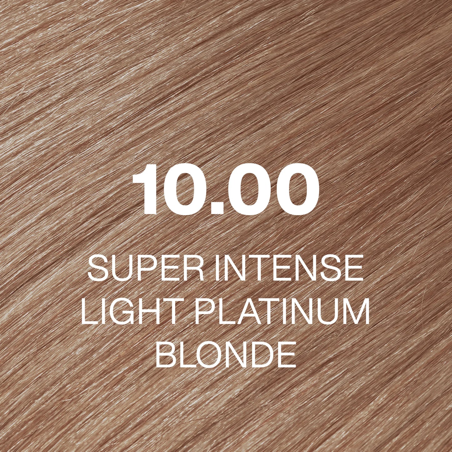 Silky hair texture showcasing the GK Hair's Juxevin Cream Color " 10.00 Super Intense Light Platinum Blonde" in bold white text.