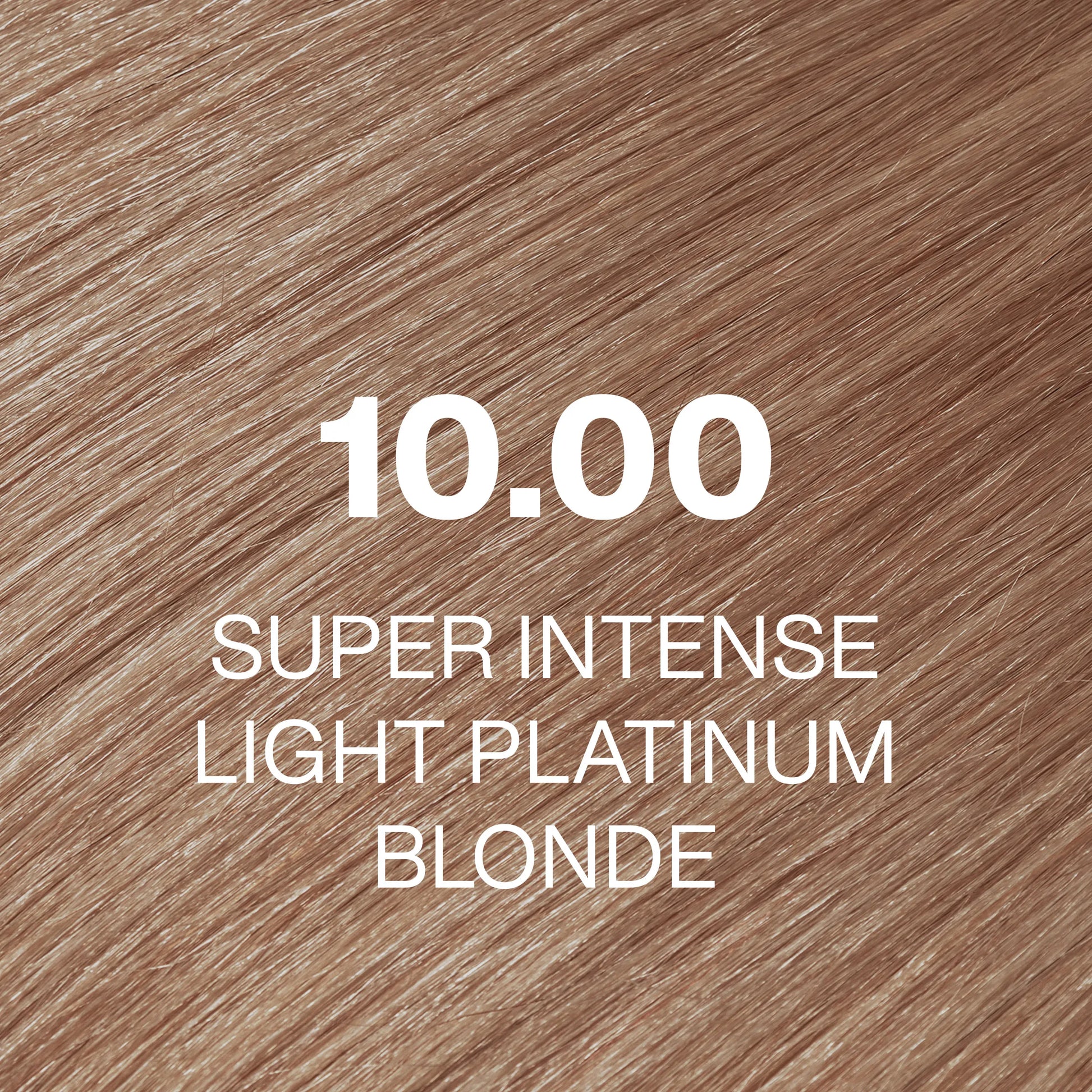 Silky hair texture showcasing the GK Hair's Juxevin Cream Color " 10.00 Super Intense Light Platinum Blonde" in bold white text.