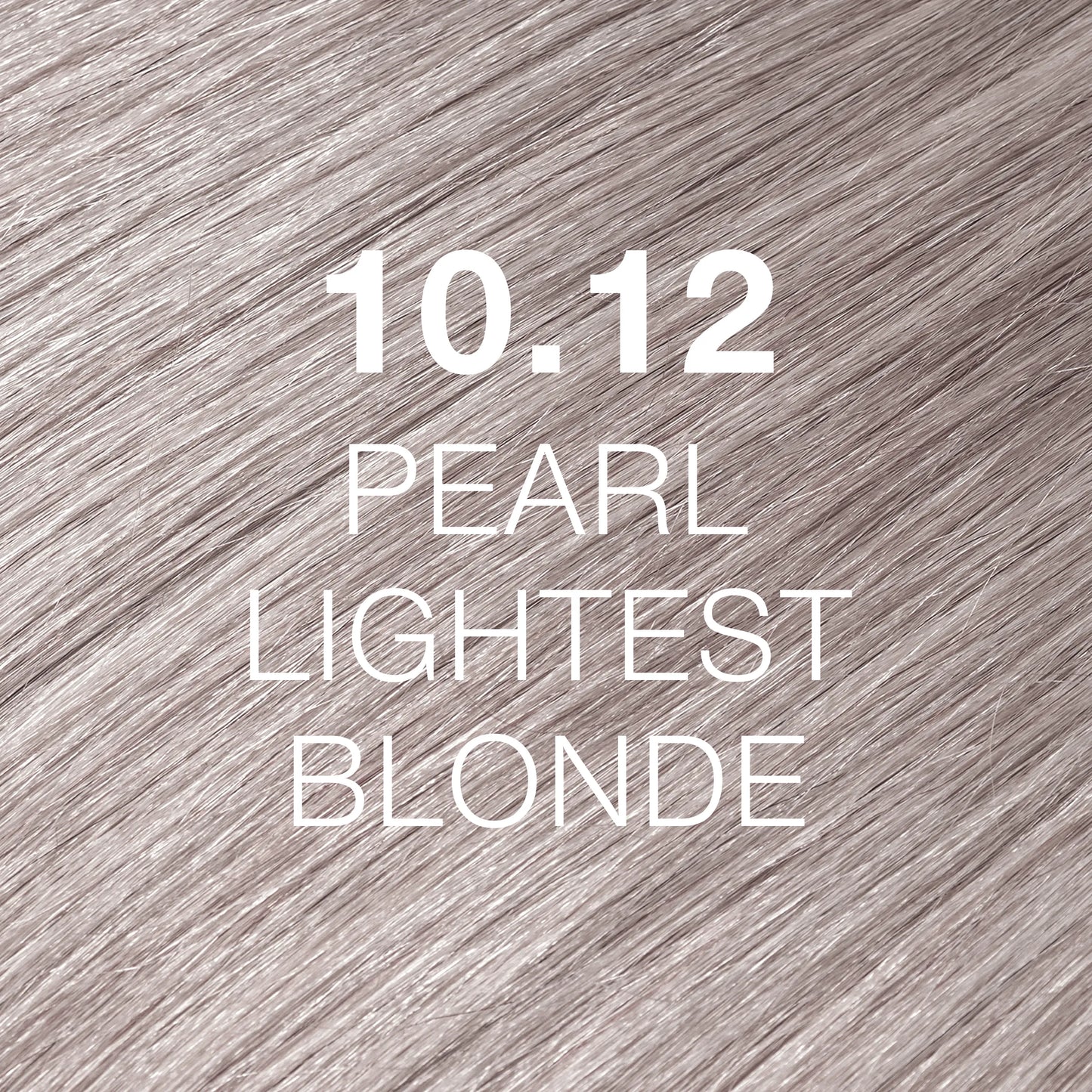 Silky hair texture showcasing the GK Hair's Juxevin Cream Color "10.12 Pearl Lightest Blonde" in bold white text.
