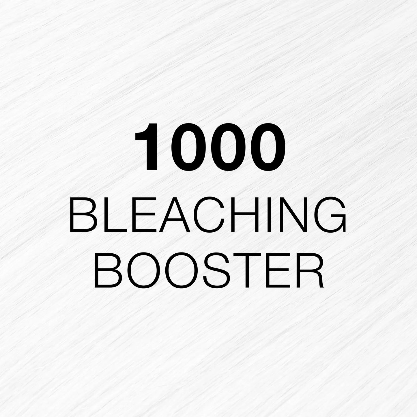 Silky hair texture showcasing the GK Hair's Juxevin Cream Color "1000 Bleaching Booster" in bold white text.