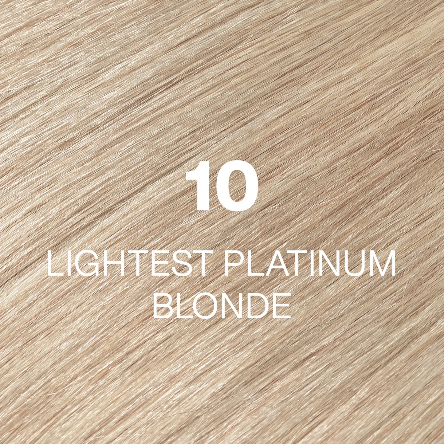Silky hair texture showcasing the GK Hair's Juxevin Cream Color "10 Lighest Platinum Blonde" in bold white text.