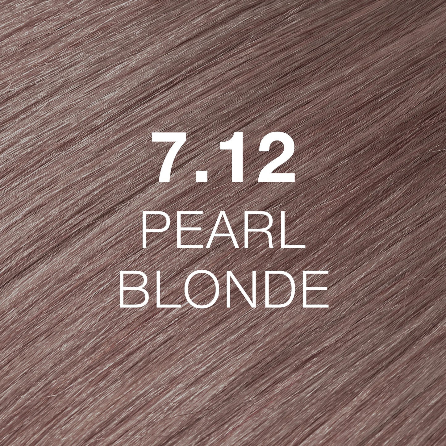 Silky hair texture showcasing the GK Hair's Juxevin Cream Color "7.12 Pearl Blonde" in bold white text.