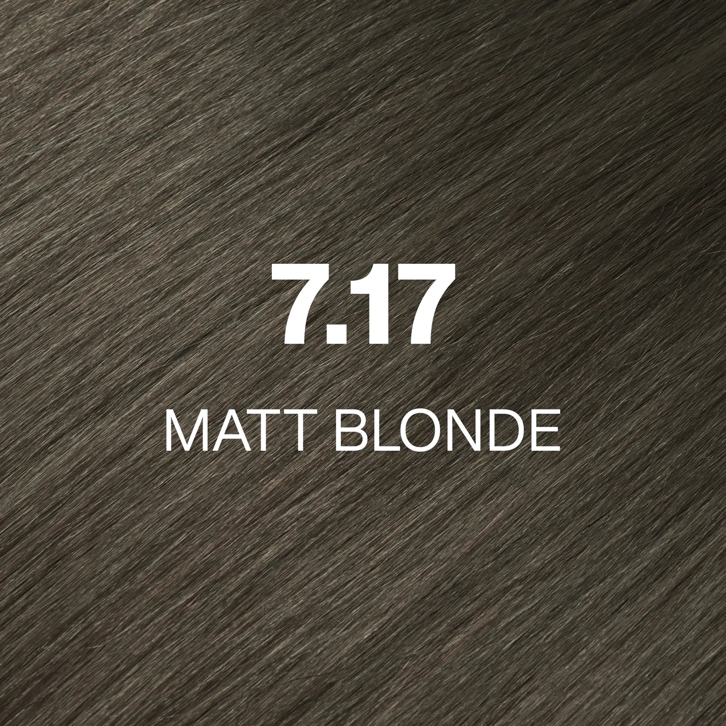 Silky hair texture showcasing the GK Hair's Juxevin Cream Color "7.17 Matt Blonde" in bold white text.