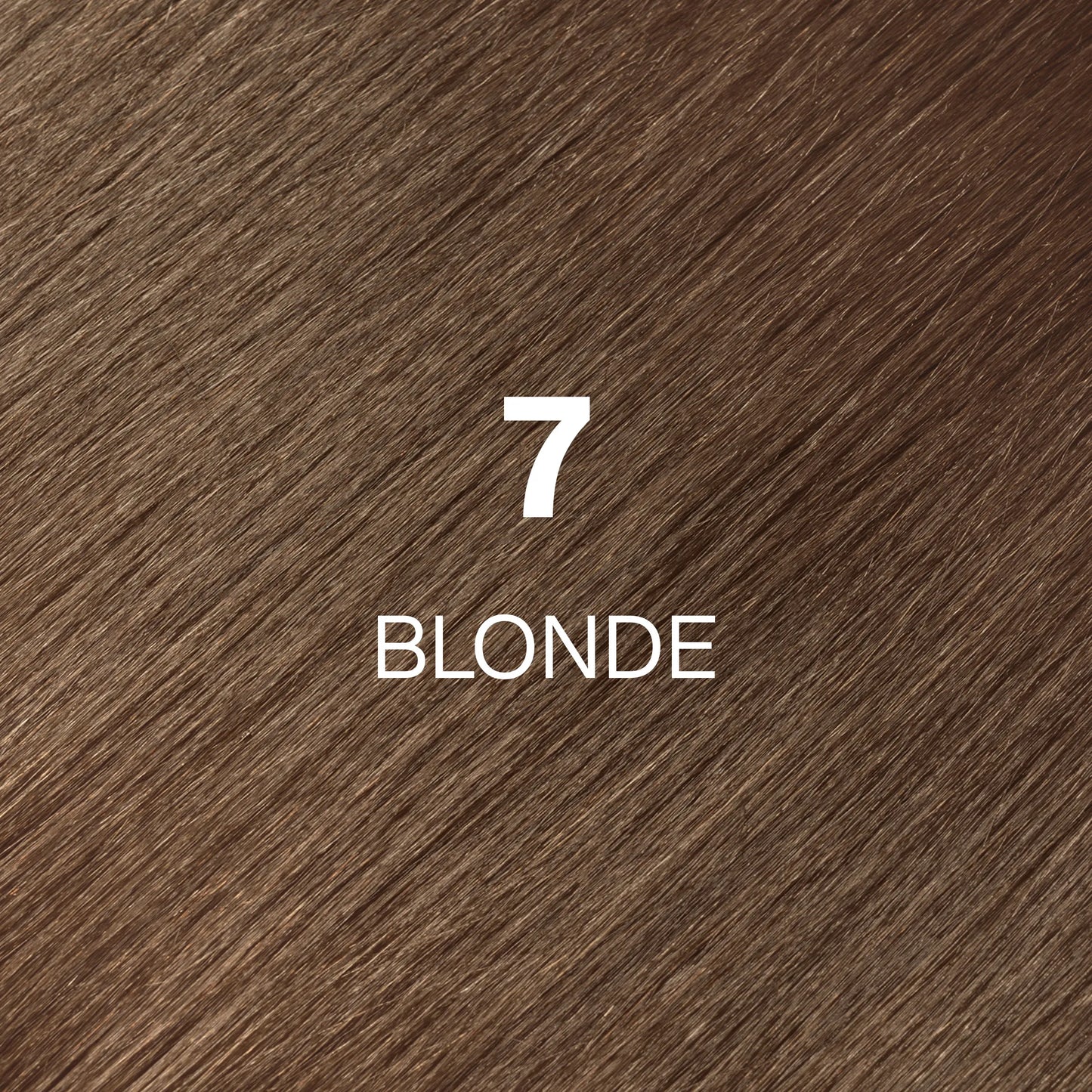 Silky hair texture showcasing the GK Hair's Juxevin Cream Color "7 Blonde Hair Texture" in bold white text.