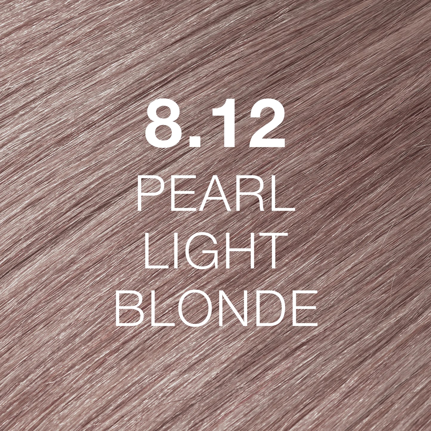Silky hair texture showcasing the GK Hair's Juxevin Cream Color "8.12 Pearl Light Blonde" in bold white text.