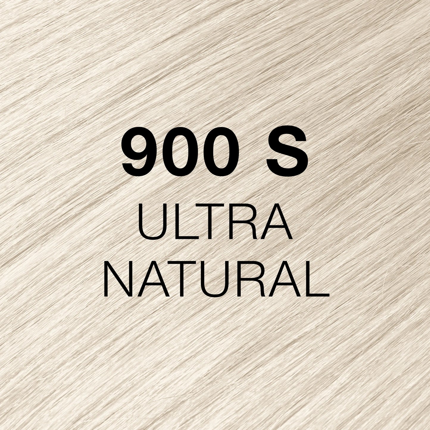 Silky hair texture showcasing the GK Hair's Juxevin Cream Color "900S Ultra Natural" in bold white text.