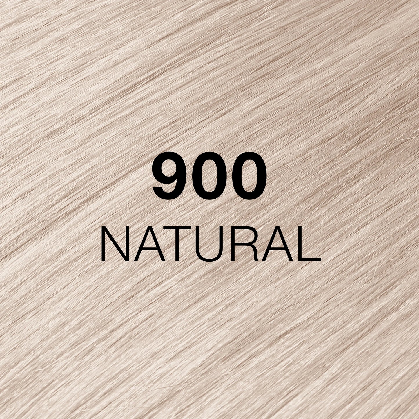 Silky hair texture showcasing the GK Hair's Juxevin Cream Color "900 Natural" in bold white text.
