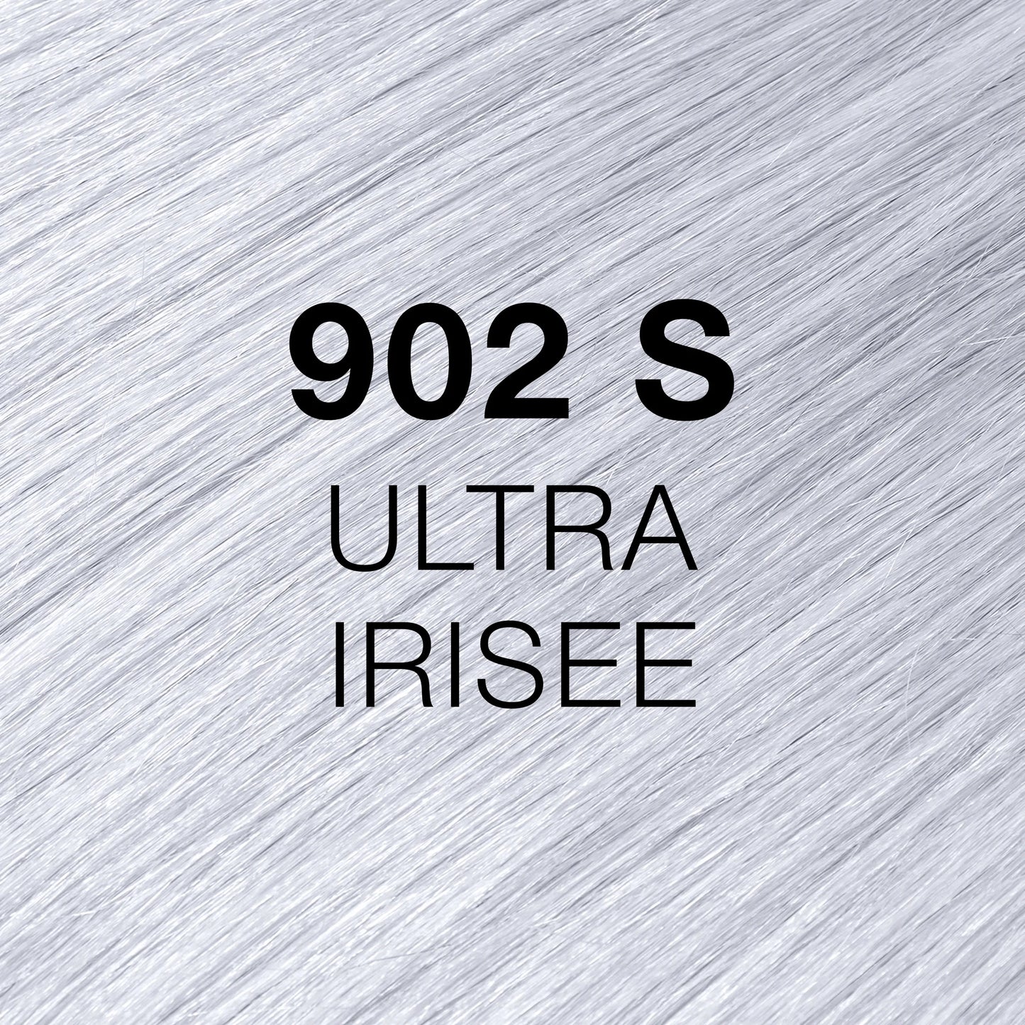 Silky hair texture showcasing the GK Hair's Juxevin Cream Color "902S Ultra Irisee" in bold white text.