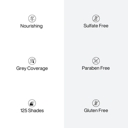 List of product features with icons and text on a white background