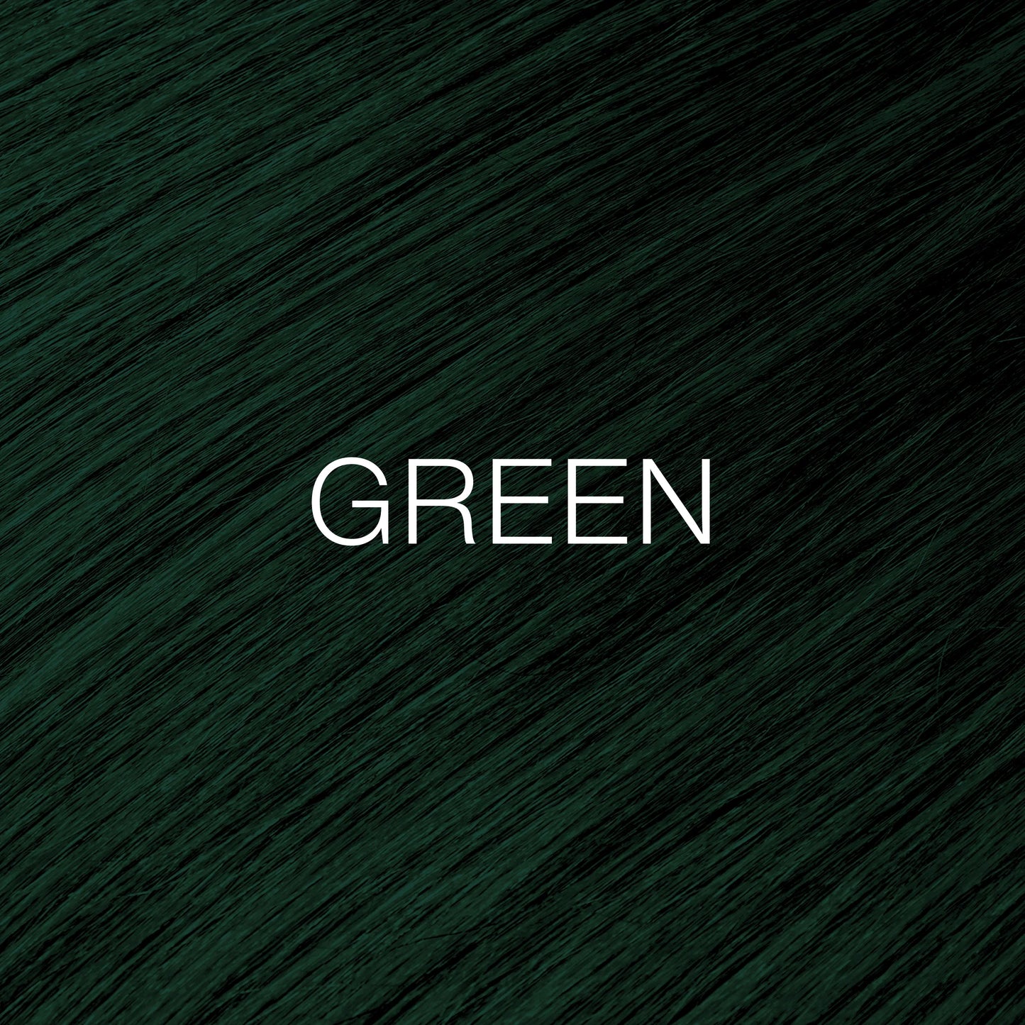 Silky hair texture showcasing the GK Hair's Juxevin Cream Color "Green Mixtone" in bold white text.